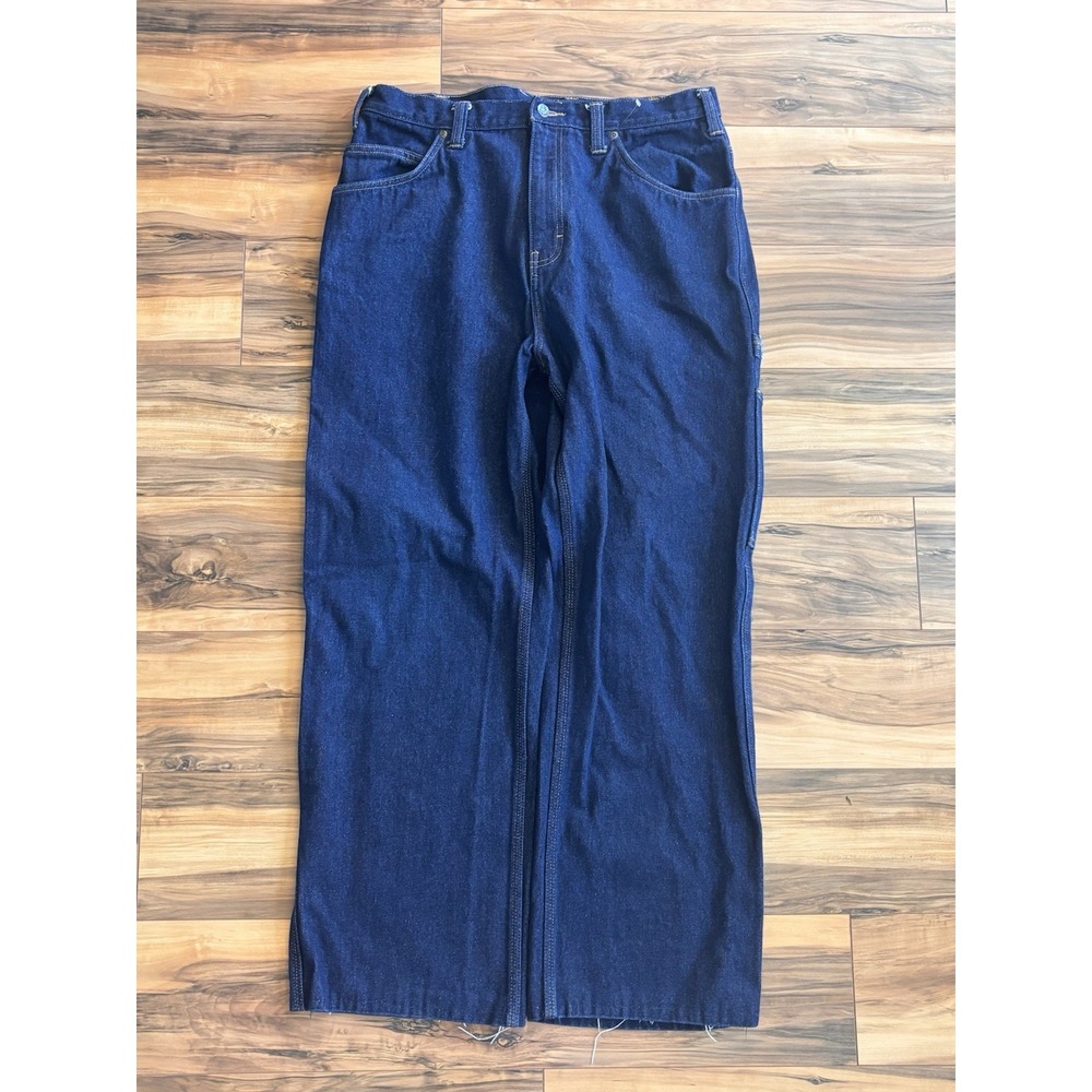 Ben Davis Carpenter Jeans Men 36 Dark Wash Denim Work Pants Wide Leg Made Kenya